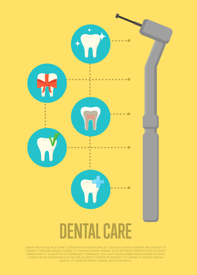 矢量牙科护理牙钻插图