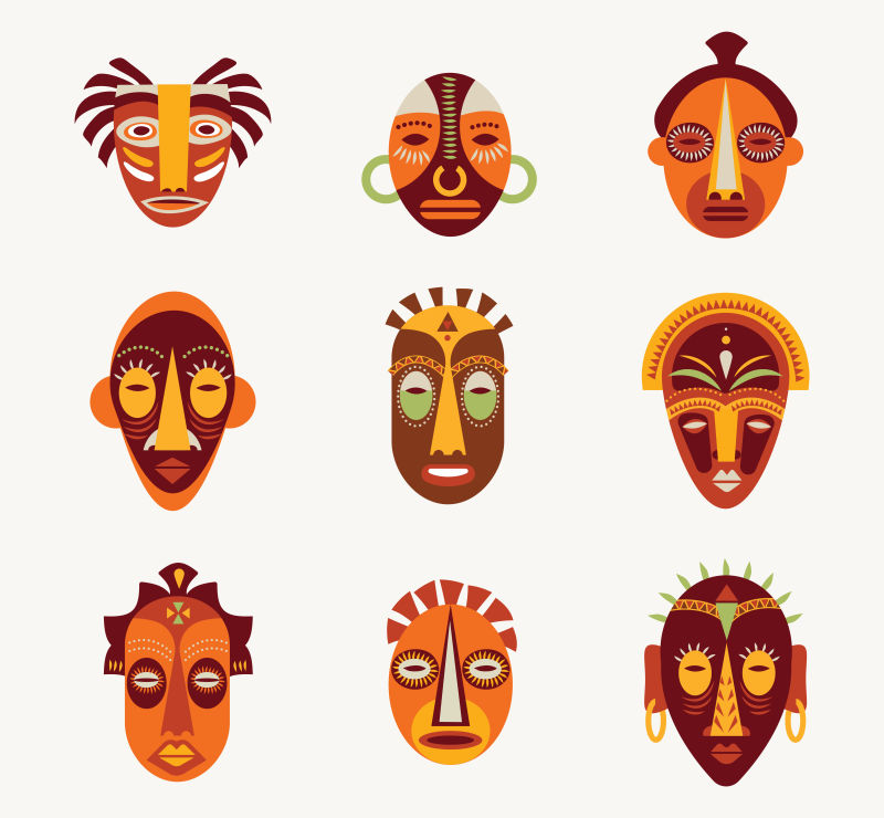 矢量非洲面具
