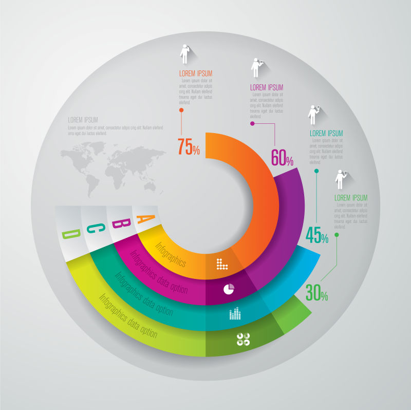 创意矢量商业概念的圆形信息图表