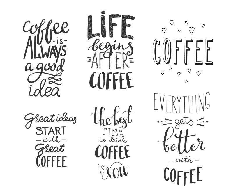 矢量咖啡元素的创意文字排版