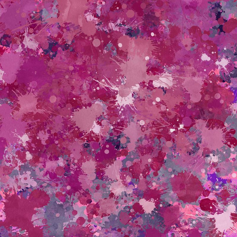 红色紫色粉色相间的飞溅的抽象油漆背景