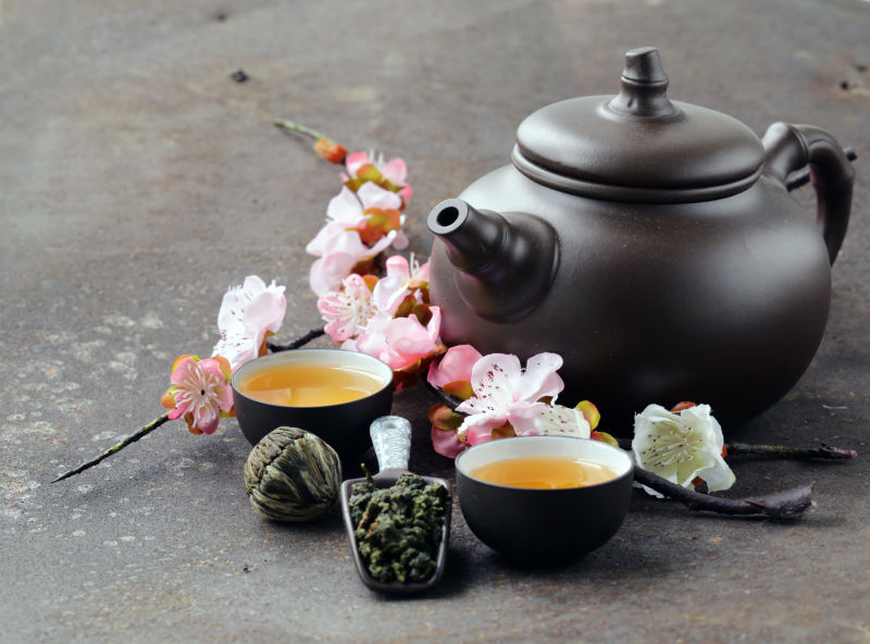 茶壶和桃花