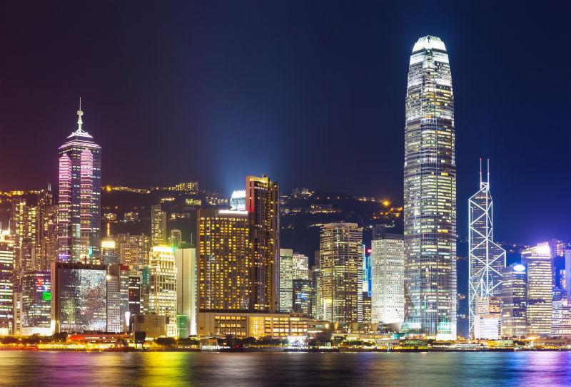 香港海边城市夜景