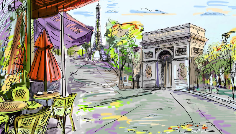 巴黎街彩绘
