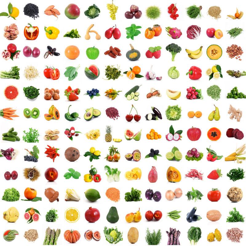 水果和蔬菜拼贴集
