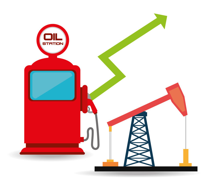 抽象石油开采概念的矢量插图