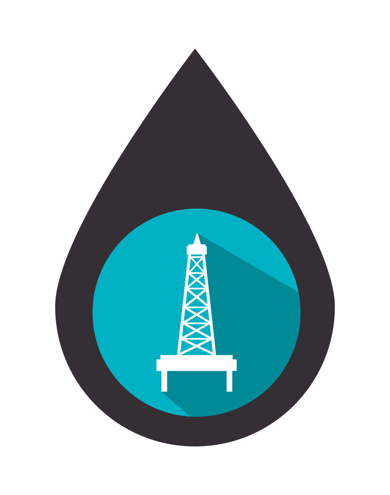 创意矢量石油塔图形的插图图标