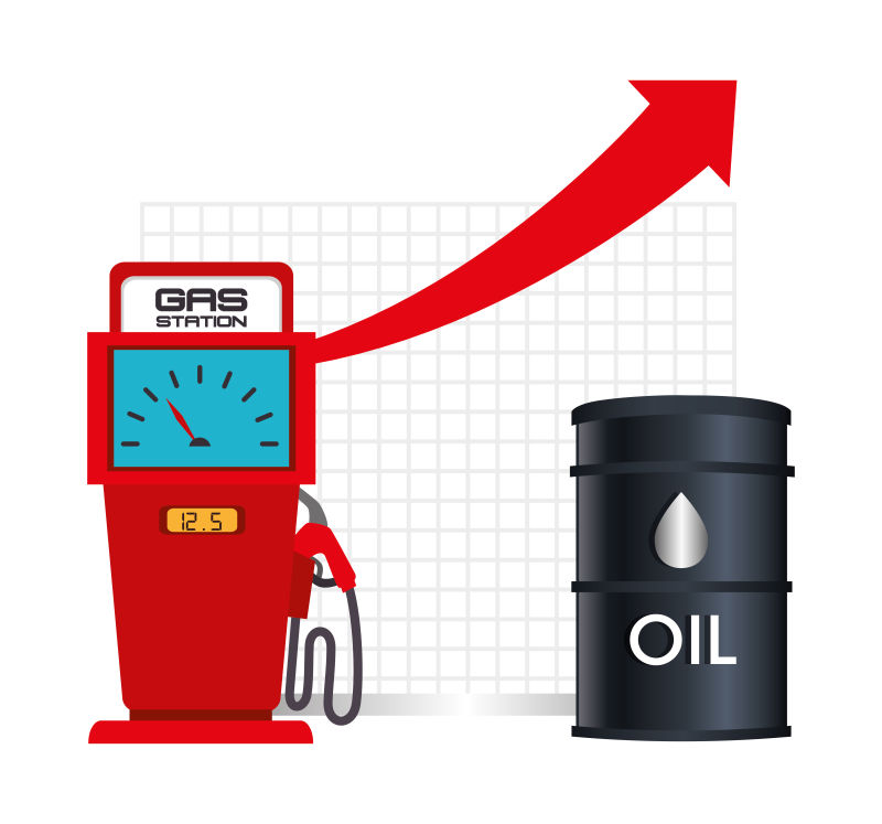 抽象石油上升概念的矢量插图