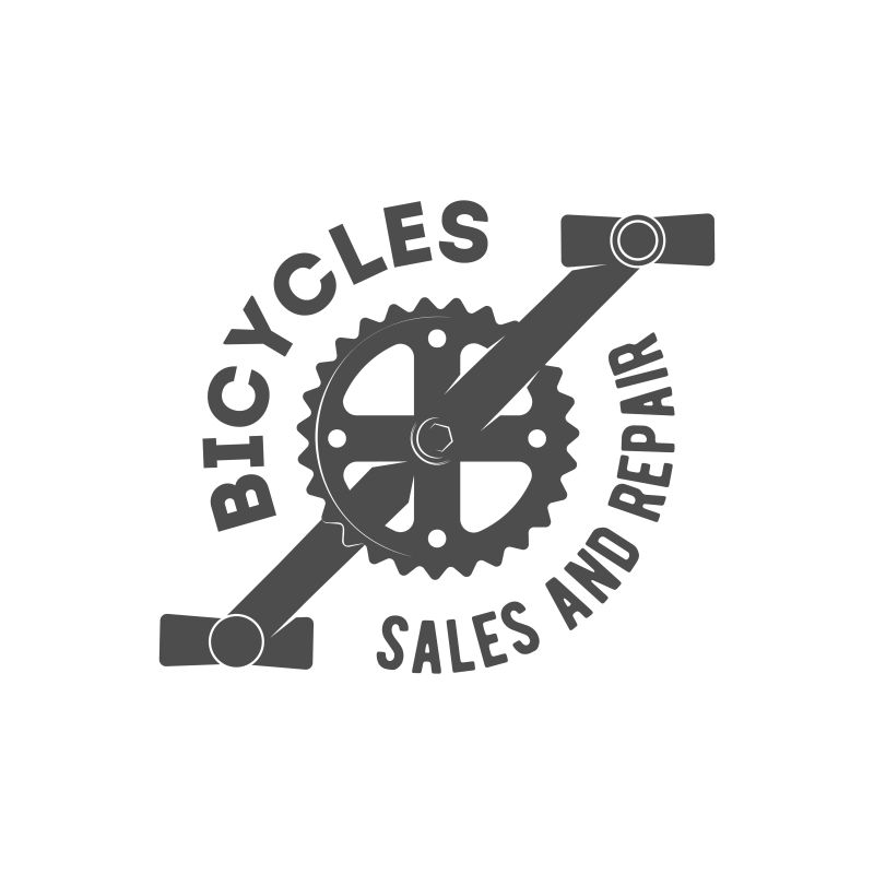 矢量自行车齿轮元素的抽象标签设计