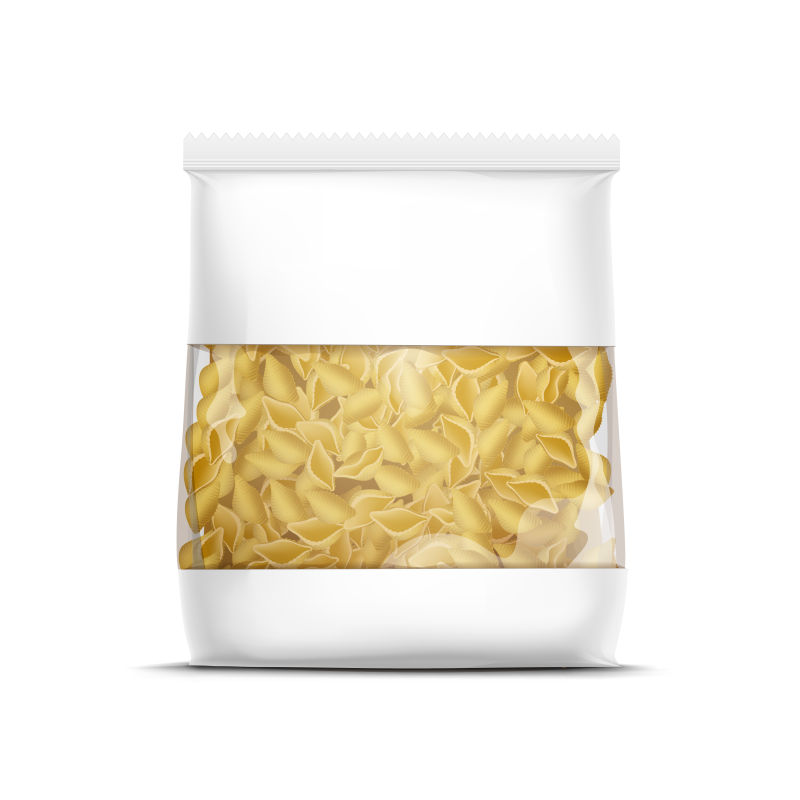 抽象透明意大利面食的矢量包装设计