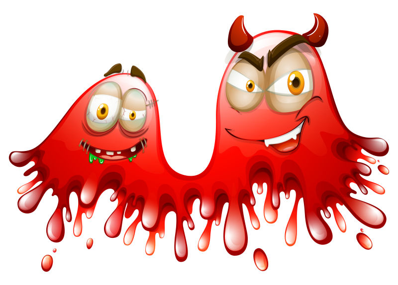 抽象矢量红色的细菌恶魔插图