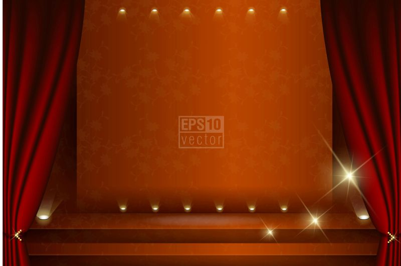 矢量的橙色舞台插图设计