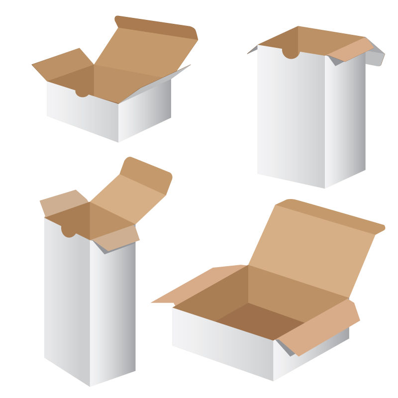 抽象矢量打开的包装盒设计