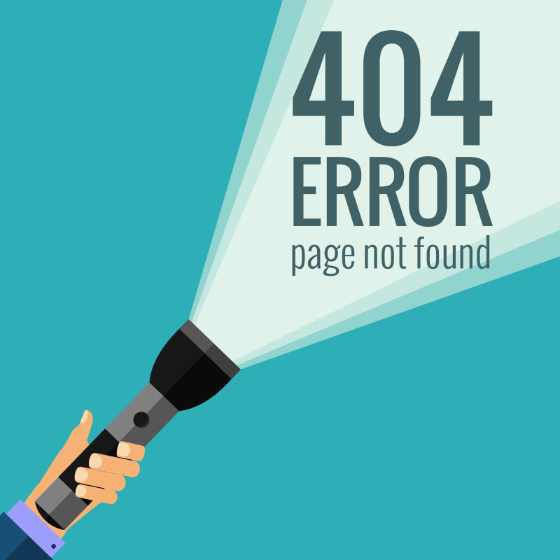 网页错误404创意插图矢量设计
