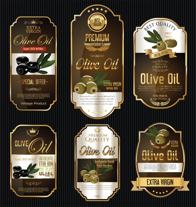 豪华橄榄油标签矢量设计