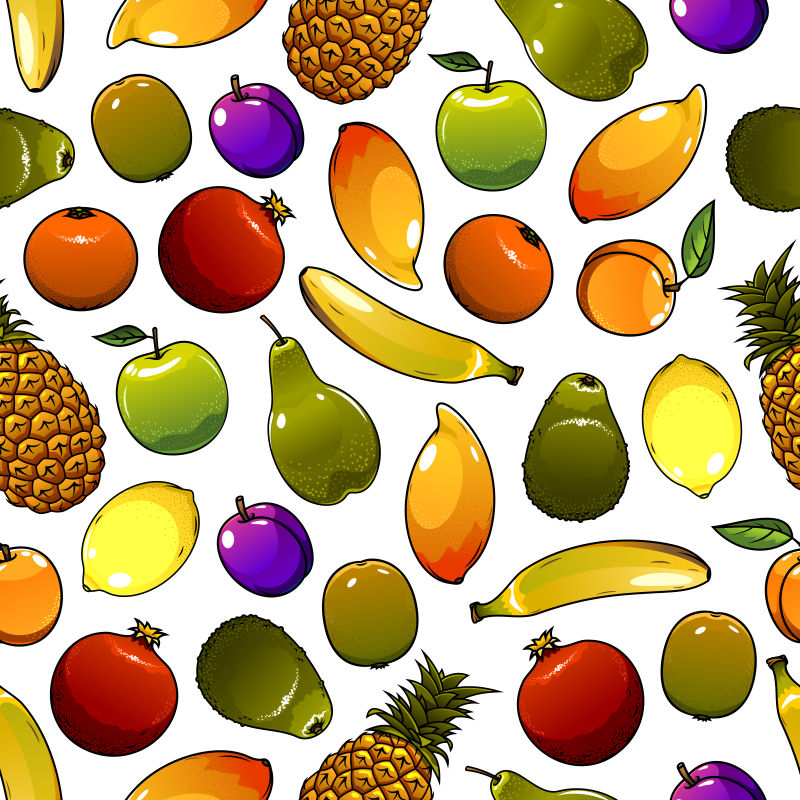 矢量美味水果插图