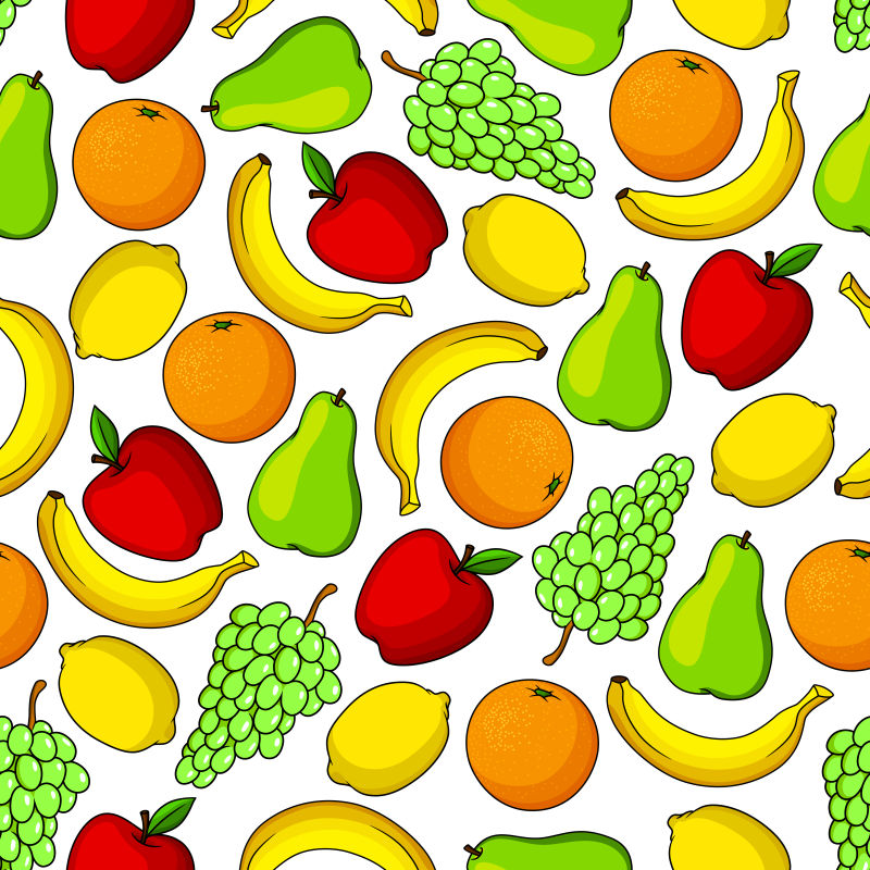 矢量的热带水果插图