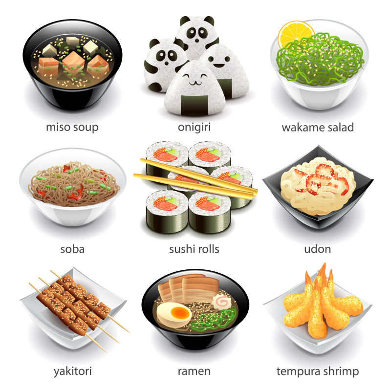 矢量抽象日本美食设计元素