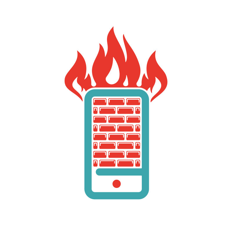 抽象矢量手机防火墙概念的图标设计