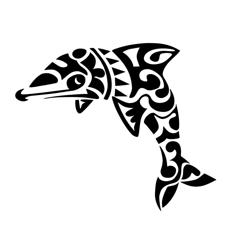 矢量 抽象的海豚纹理的图案设计