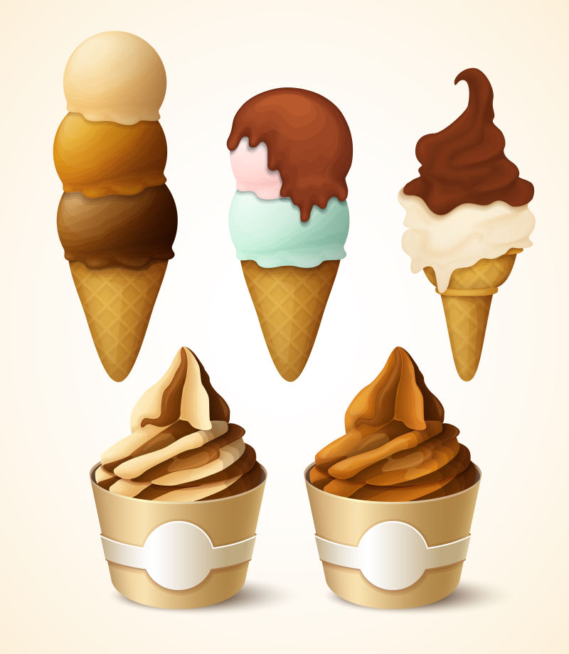 矢量的美味冰淇淋插图