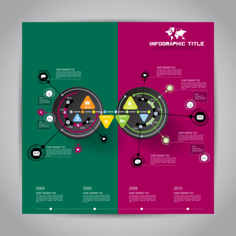 创意矢量彩色商业现代信息图表设计