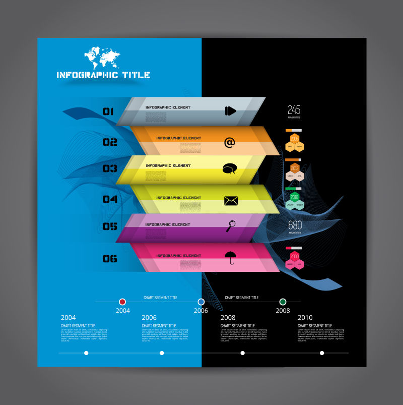 矢量彩色创意商业信息图表设计