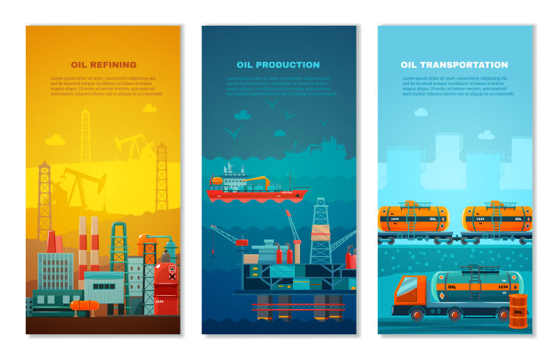 石油工业插图矢量设计