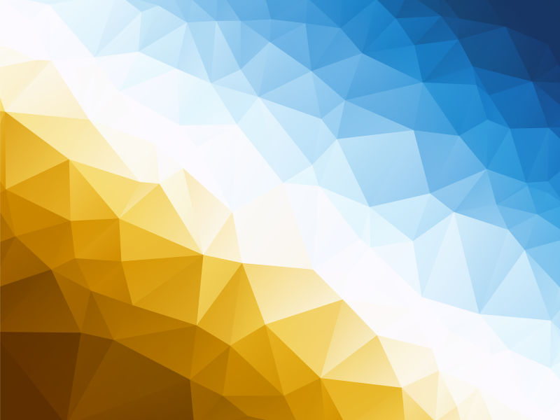 抽象矢量黄色蓝色立体几何三角背景
