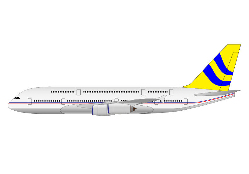 抽象矢量创意大型载客飞机模型插图