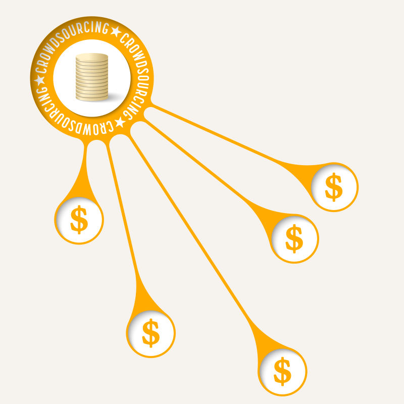 创意矢量橙色货币概念的现代平面插图