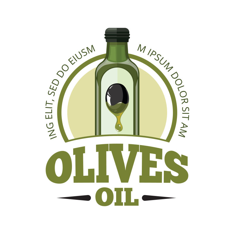 矢量的橄榄油创意标签设计
