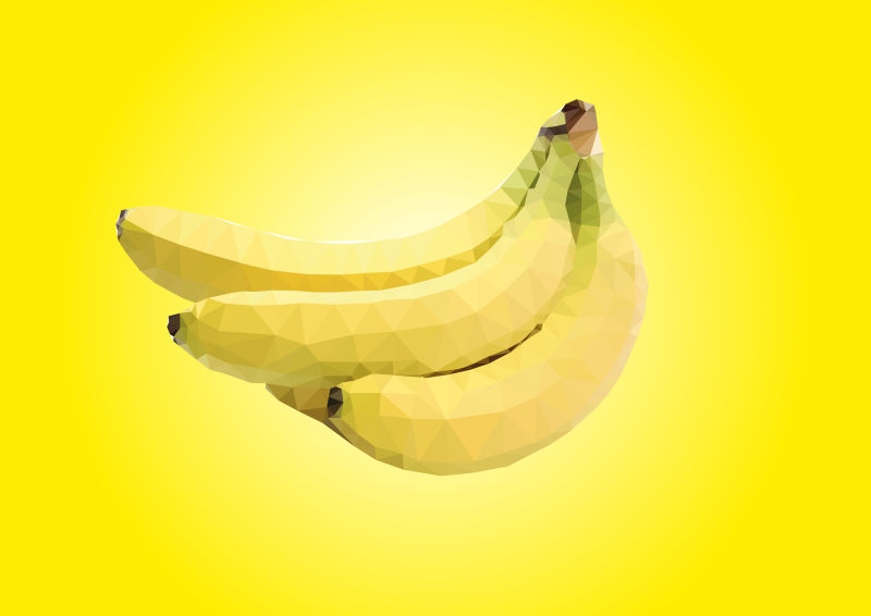 矢量抽象几何风格的香蕉插图