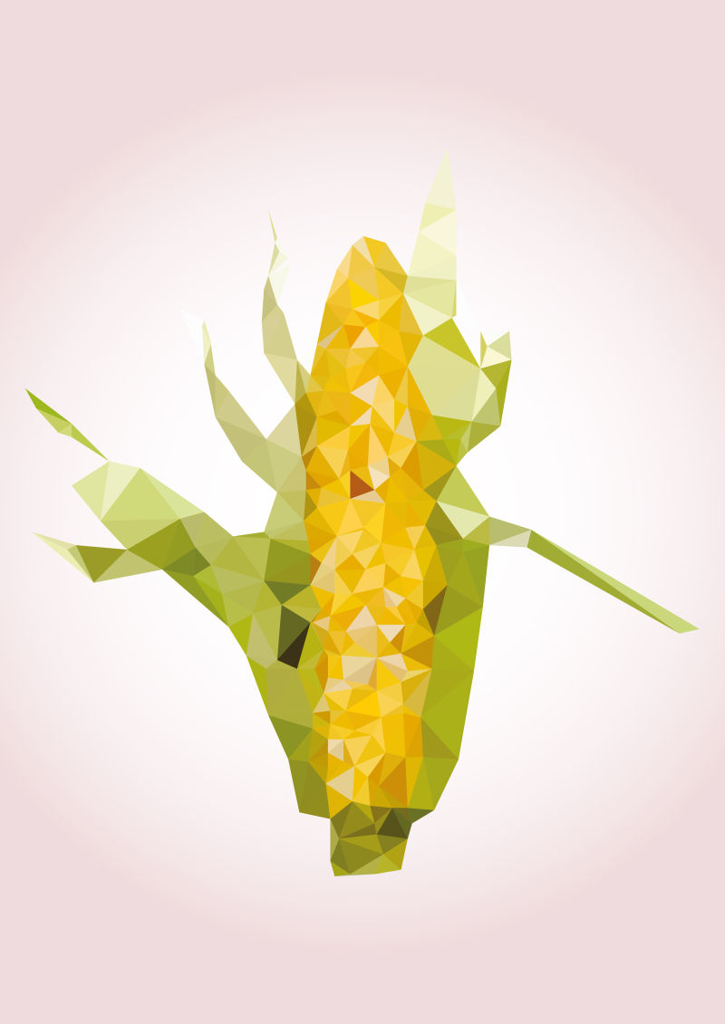 抽象几何风格的失量玉米插图