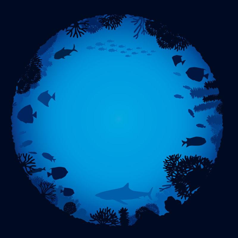 海底生物背景的矢量图
