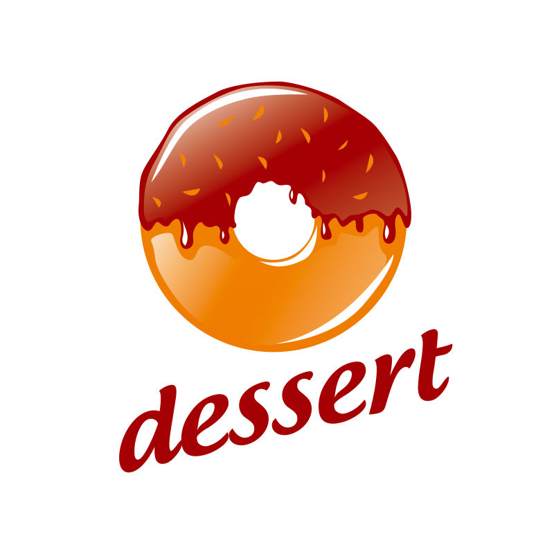 抽象巧克力甜甜圈的矢量标志设计