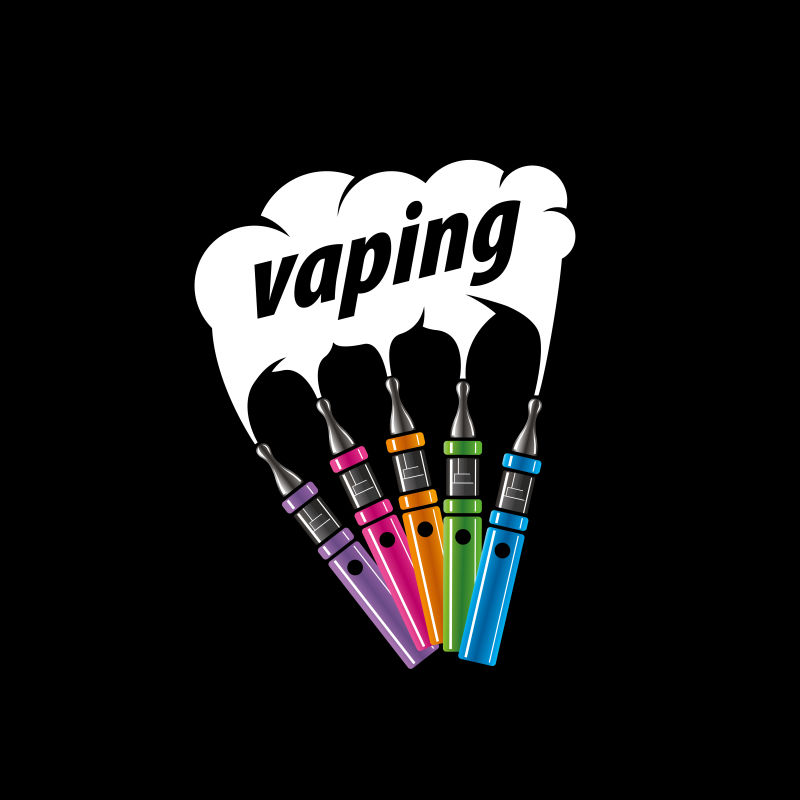 矢量创意彩色电子烟的标志设计