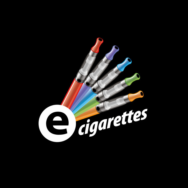 矢量彩色电子烟的创意标志