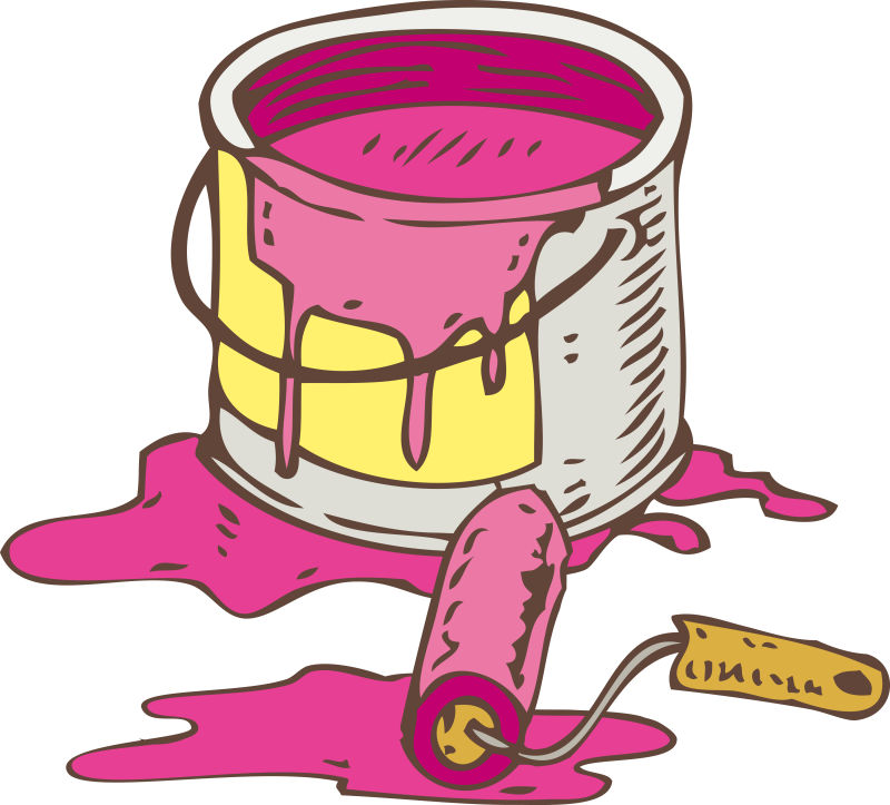 矢量抽象粉色油漆的插图