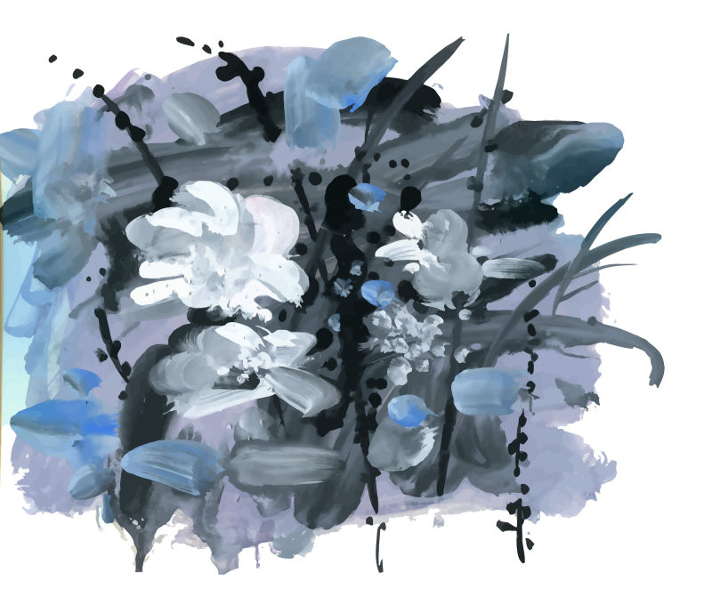 抽象的水彩花卉插图矢量设计
