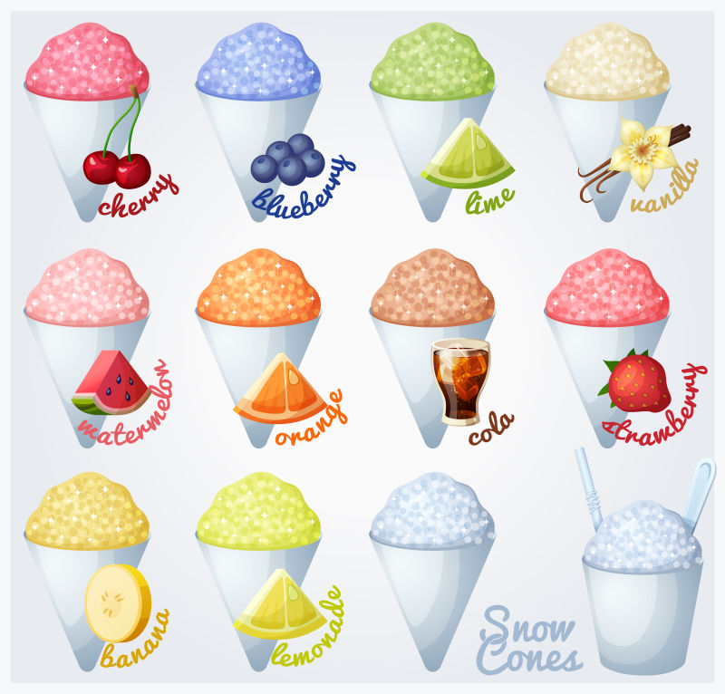 抽象矢量彩色冰沙冰淇淋插图
