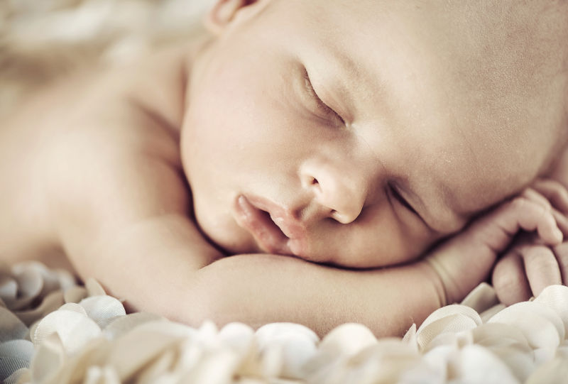 婴儿睡觉的特写镜头