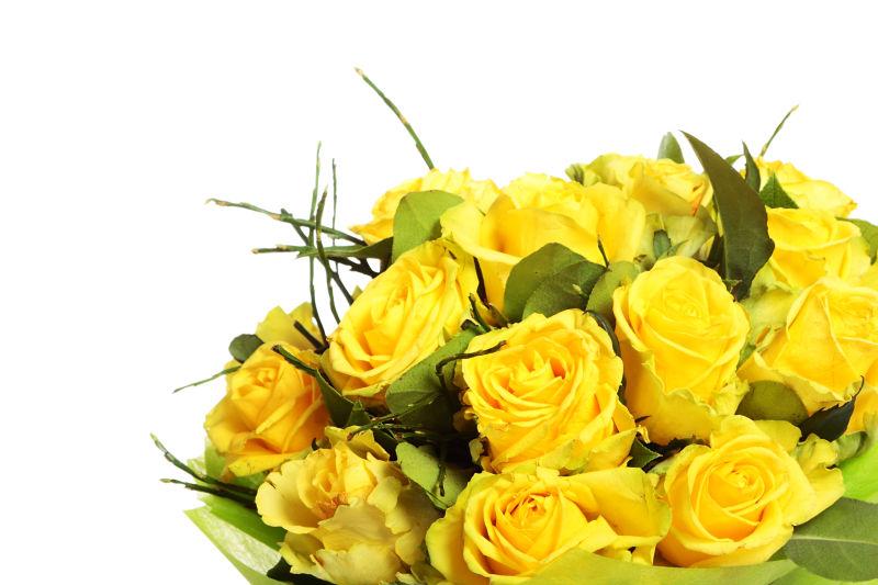一束美丽的黄色玫瑰花