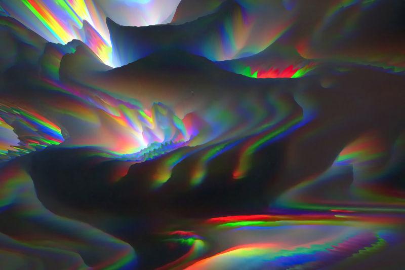 彩虹色3d抽象背景
