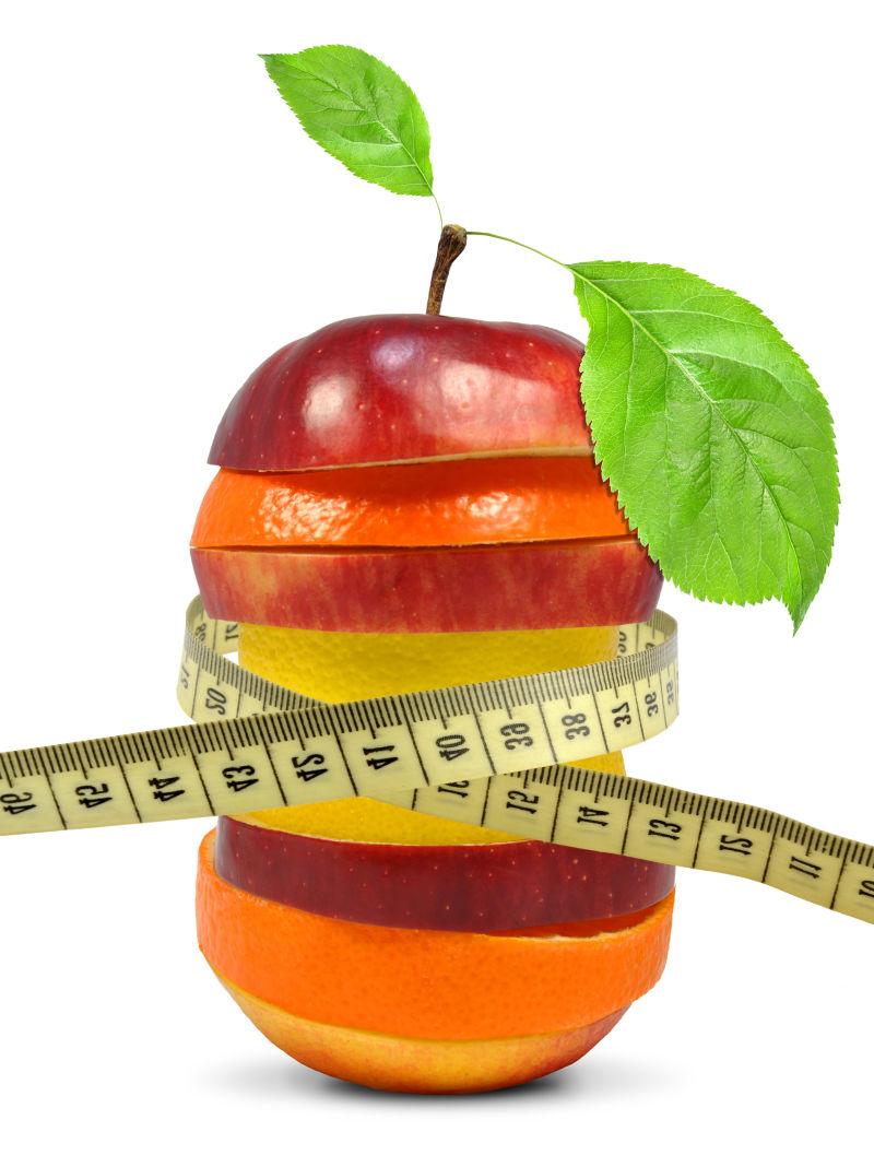 健康水果和皮尺