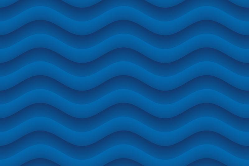 蓝色背景上的海浪波纹 