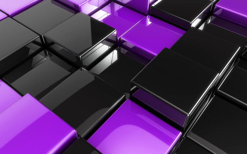 紫色和黑色的立方体