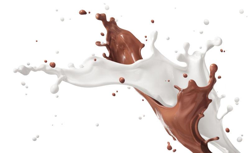 飞溅的巧克力和牛奶