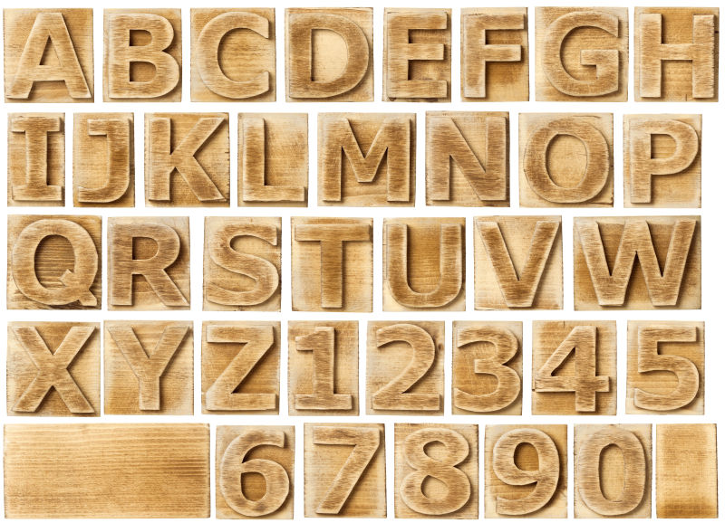 木质字母数字表