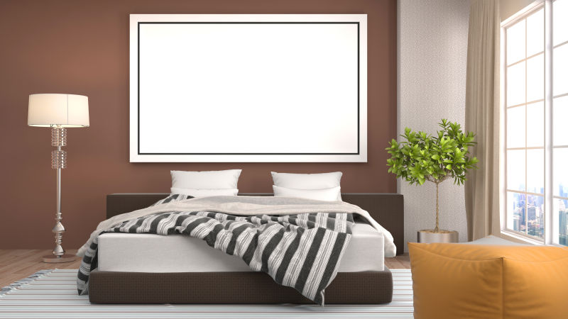 卧室背景造型空白海报